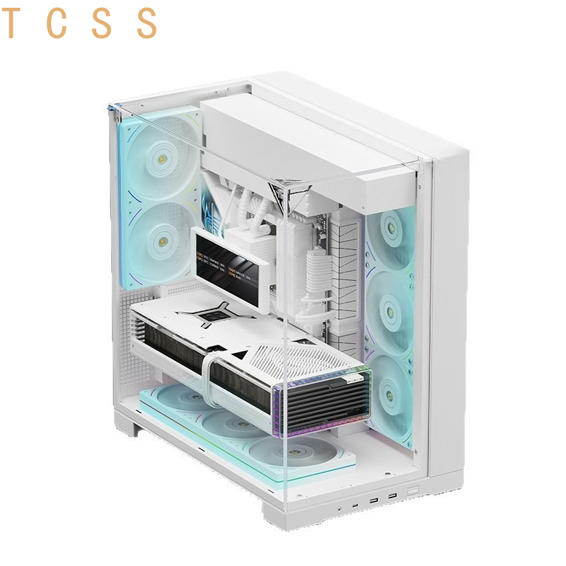 Pc Chassis - Biała panoramiczna obudowa komputera z potrójnego